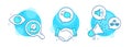 Messenger, Loud sound and Corrupted file icons set. Parcel shipping sign. Vector