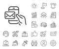 Messenger Mail line icon. New newsletter sign. Salaryman, gender equality and alert bell. Vector