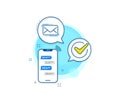 Messenger Mail line icon. New newsletter sign. Vector