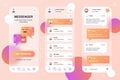 Messenger neumorphic elements kit for mobile app
