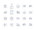 Messenger services line icons collection. Communication, Chat, IM, Texting, Messaging, Conversations, Voice vector and