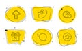 Discount offer, Beans and Parking time icons set. Messenger, Upload and Star target signs. Vector