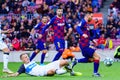 Messi plays at the La Liga match between FC Barcelona and Deportivo Alaves