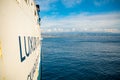 Messina, Italy - 9.02.2019: Passenger ferry in the Mediterranean Sea from Messina, Sicily, Italy Royalty Free Stock Photo