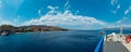 Messina strait from ferry, Sicily, Italy Royalty Free Stock Photo