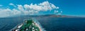 Messina strait from ferry, Sicily, Italy Royalty Free Stock Photo