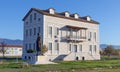 The Messolonghi Byron Society building and the statue of Lord Byron, Messolonghi, Greece