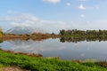 The lagoon of Messolonghi. Is the largest lagoon system in Greece. Royalty Free Stock Photo
