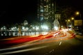 Messplatz Mannheim City Timeexposure street night bulb Royalty Free Stock Photo