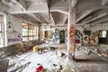 Messy abandoned factory room Royalty Free Stock Photo