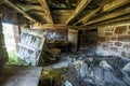 Messy barn in an abandoned French farm Royalty Free Stock Photo
