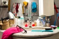 Messy bathroom Royalty Free Stock Photo