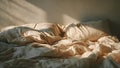 Messy Bed Sheets Vertical (ai generated) Royalty Free Stock Photo