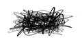 Messy black tangled scribble element. Royalty Free Stock Photo