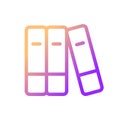 Messy bookshelf pixel perfect gradient linear ui icon Royalty Free Stock Photo