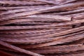 Messy bunch of copper cable wires Royalty Free Stock Photo