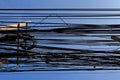 Messy cables attached to electrics pole. Royalty Free Stock Photo