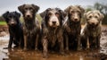 messy dirty dogs Royalty Free Stock Photo