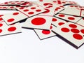 Messy of Domino Cards with White Background