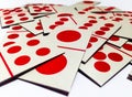 Messy of Domino Cards with White Background