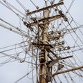 Messy electrical cables in india.