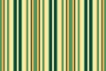 Messy fabric lines textile, 20s vector pattern seamless. Rug stripe background vertical texture in amber and green colors