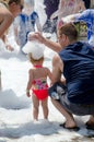Messy family fun in bubbles and foam