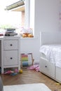 A messy girl`s room full of disorder and toys Royalty Free Stock Photo