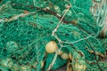 Messy green fishing net