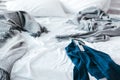 Messy habits untidiness morning unmade bed Royalty Free Stock Photo