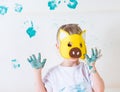 Messy kid painting Royalty Free Stock Photo