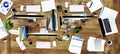 Messy Office Contemporary Workplace No People Concept Royalty Free Stock Photo