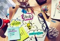 Messy Office Desk with Ideas and Vision Royalty Free Stock Photo
