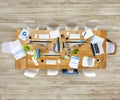 Messy Office Table with No People Royalty Free Stock Photo
