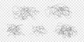 Messy pen scratch abstract scribble set Royalty Free Stock Photo