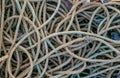 The messy pile of hemp rope Royalty Free Stock Photo