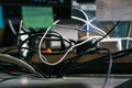 Messy Power Cables and Chargers Under Desk in Modern Office Workspace Royalty Free Stock Photo
