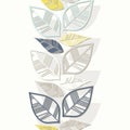 Colorful retro leaves vertical border