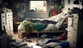 messy room. Generative AI Royalty Free Stock Photo