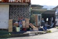 Messy Stuff stored in front of Japanese house in Beppu