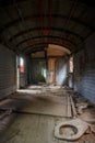 Messy vehicle interior of a train carriage Royalty Free Stock Photo