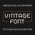 Messy vintage typeface. Retro alphabet font. Type letters and numbers.