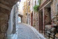 Mesta Village street view in Chios Island Royalty Free Stock Photo