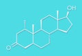 Mesterolone androgen molecule. Skeletal formula.