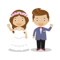 Mestizo newlywed couple in cartoon style Vector illustration Royalty Free Stock Photo