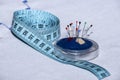 mesure and needle Royalty Free Stock Photo