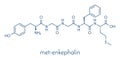 Met-enkephalin endogenous opioid peptide molecule. Skeletal formula. Royalty Free Stock Photo