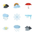 Met office icons set, flat style