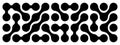 Meta balls pattern. Connected liquid drops, organic blobs or amorphous shapes background. Cells, neurons or molecules