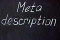 Meta description - text on a chalk board